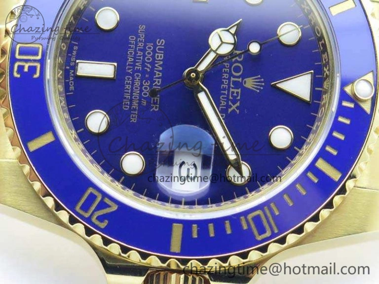 Affordable Submariner 116618LB Full YG Wrapped VRF 1:1 Best Edition Blue Dial On Full YG Wrapped Bracelet A 3529