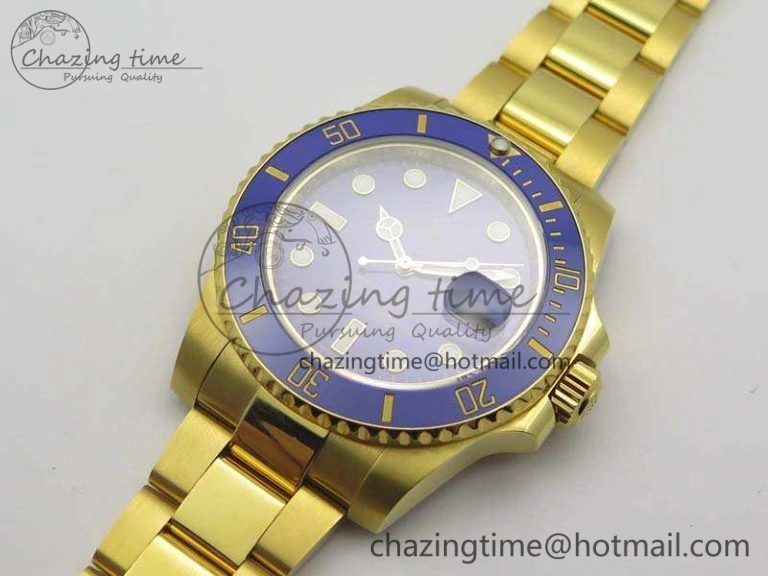 Affordable Submariner 116618LB Full YG Wrapped VRF 1:1 Best Edition Blue Dial On Full YG Wrapped Bracelet A 3529