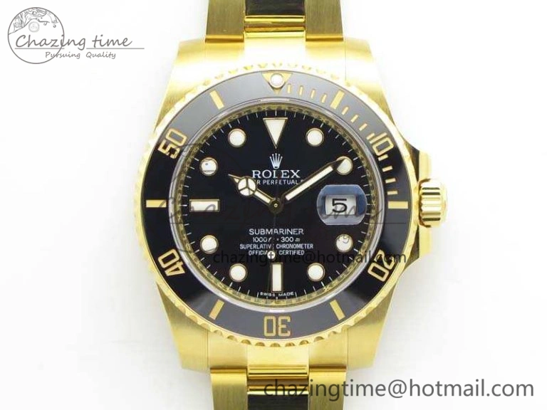 SmartChoice Submariner 116618LN Full YG Wrapped VRF 1:1 Best Edition Black Dial On Full YG Wrapped Bracelet A 3527
