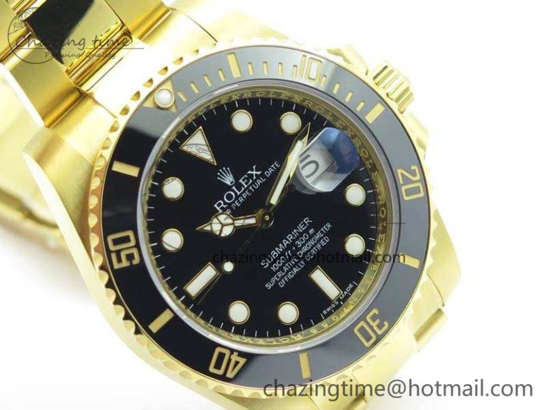 SmartChoice Submariner 116618LN Full YG Wrapped VRF 1:1 Best Edition Black Dial On Full YG Wrapped Bracelet A 3527