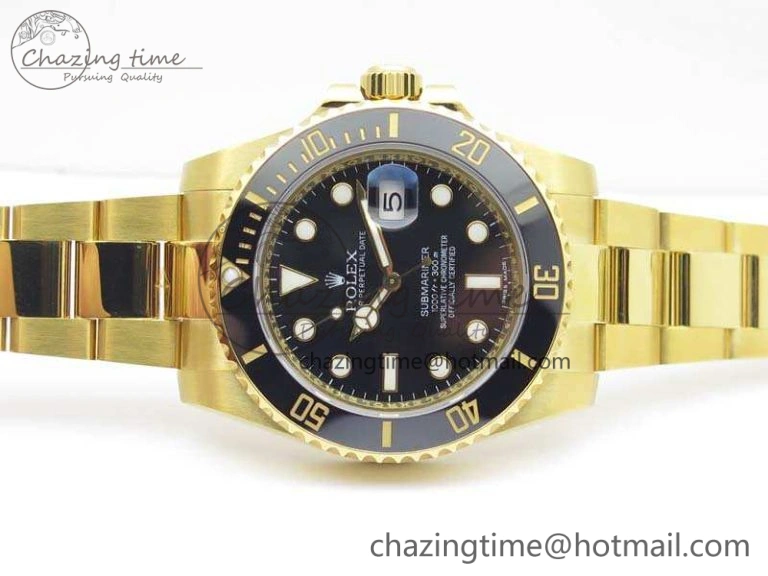 SmartChoice Submariner 116618LN Full YG Wrapped VRF 1:1 Best Edition Black Dial On Full YG Wrapped Bracelet A 3527