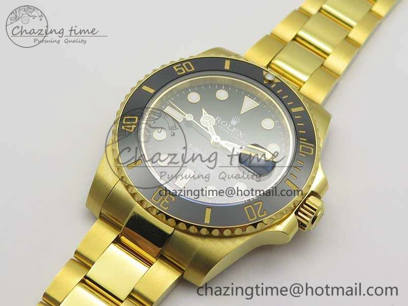 SmartChoice Submariner 116618LN Full YG Wrapped VRF 1:1 Best Edition Black Dial On Full YG Wrapped Bracelet A 3527