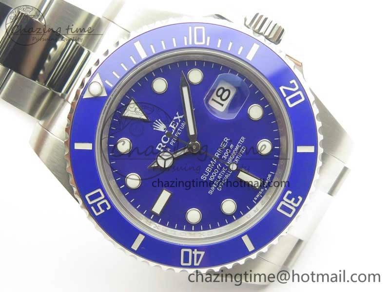 Submariner 116619 LB Blue Ceramic JF Best Edition Blue Dial on SS Bracelet A Neat 3349