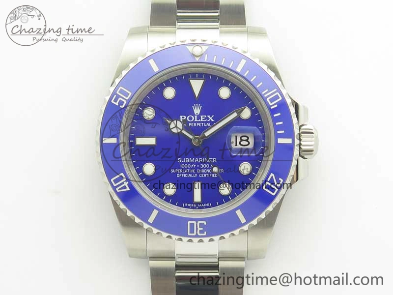 Submariner 116619 LB Blue Ceramic JF Best Edition Blue Dial on SS Bracelet A Neat 3349