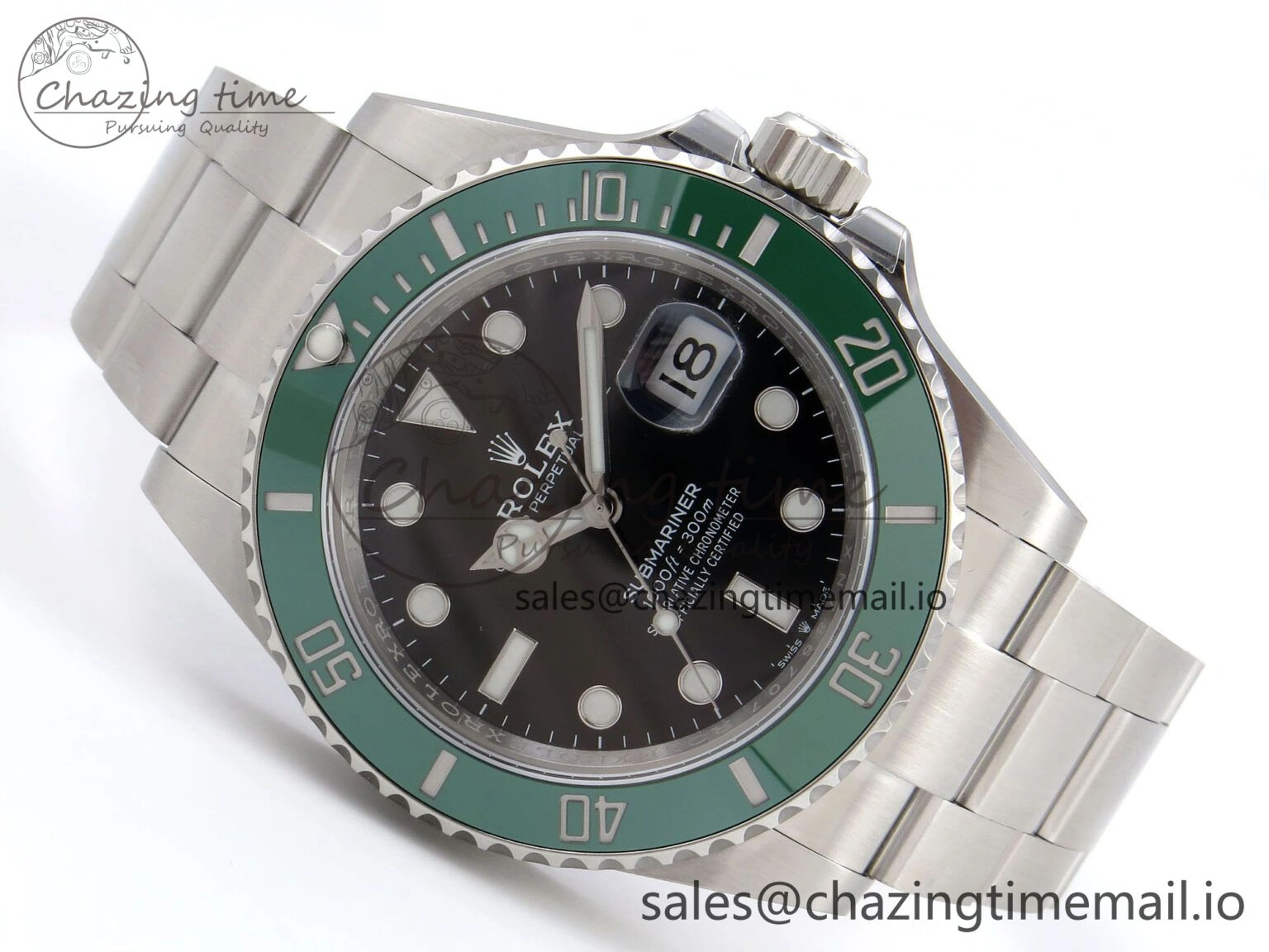 Submariner 126610 LV HGF 1:1 Best Edition Green Bezel Black Dial on SS Bracelet SH3235 V TimelessDesign 1265