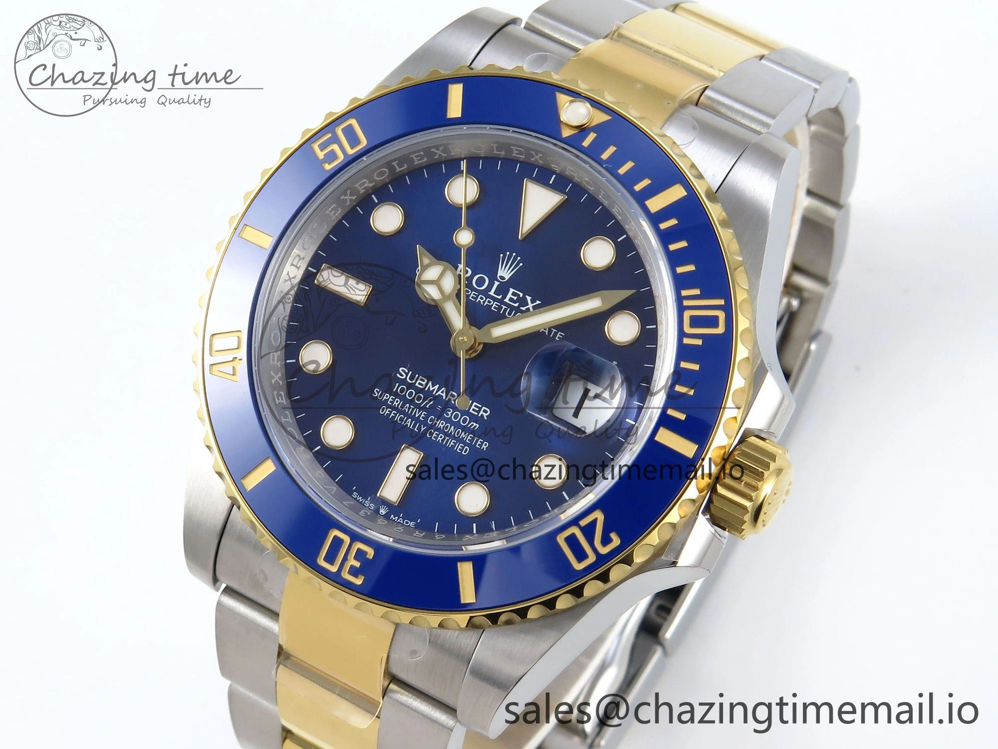 Packable Submariner 126613LB SS YG ARF 1:1 Best Edition Steel Blue Dial 904L on SS YG Oyster Bracelet SH 374