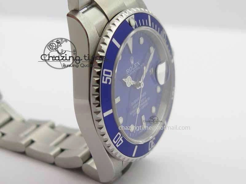 Vibrant Submariner 16610 Blue SS BP Maker Best Edition Blue Dial On SS Bracelet SA 3738