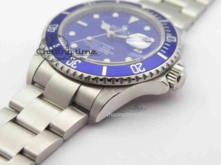 Vibrant Submariner 16610 Blue SS BP Maker Best Edition Blue Dial On SS Bracelet SA 3738