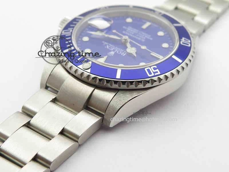 Vibrant Submariner 16610 Blue SS BP Maker Best Edition Blue Dial On SS Bracelet SA 3738