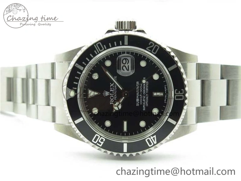 TopPick Submariner 16610 LN Black No Rehaut Engraving 904L Steel ARF1:1 Best Edition on SS Bracelet SH 2953
