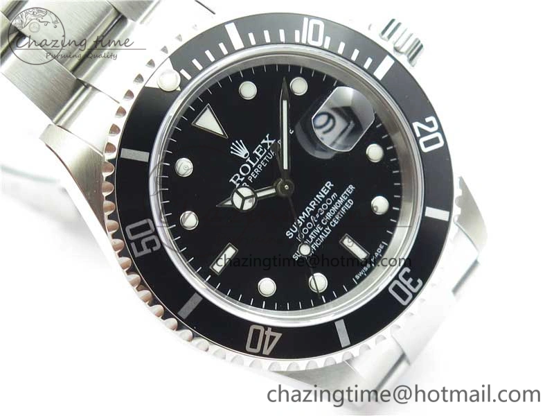 TopPick Submariner 16610 LN Black No Rehaut Engraving 904L Steel ARF1:1 Best Edition on SS Bracelet SH 2953