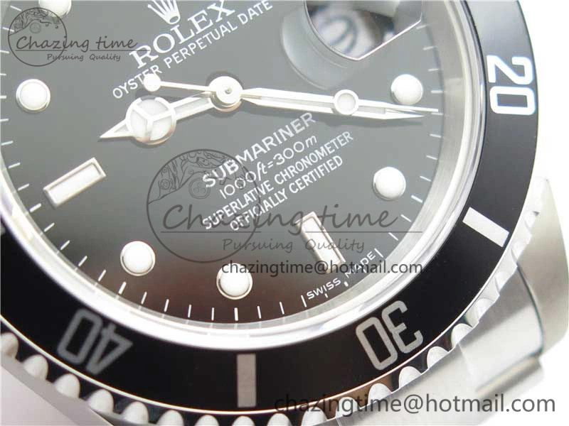 TopPick Submariner 16610 LN Black No Rehaut Engraving 904L Steel ARF1:1 Best Edition on SS Bracelet SH 2953