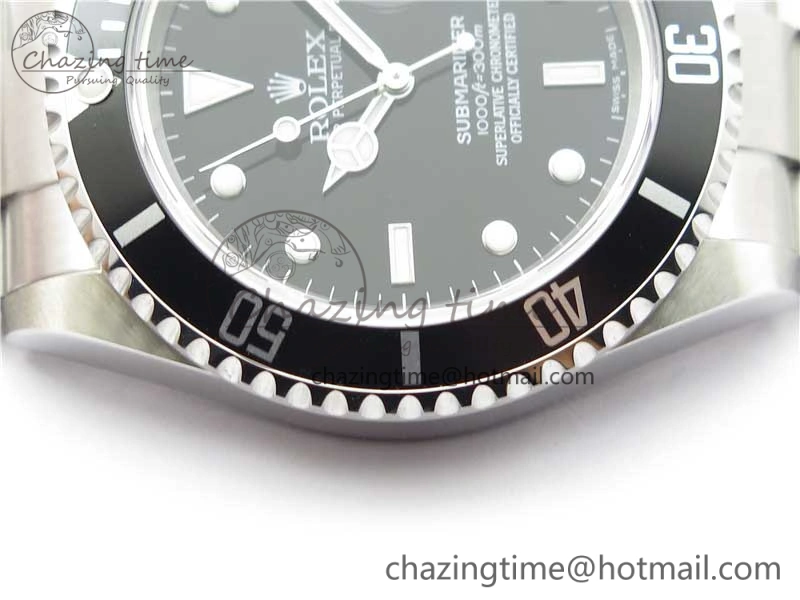 TopPick Submariner 16610 LN Black No Rehaut Engraving 904L Steel ARF1:1 Best Edition on SS Bracelet SH 2953