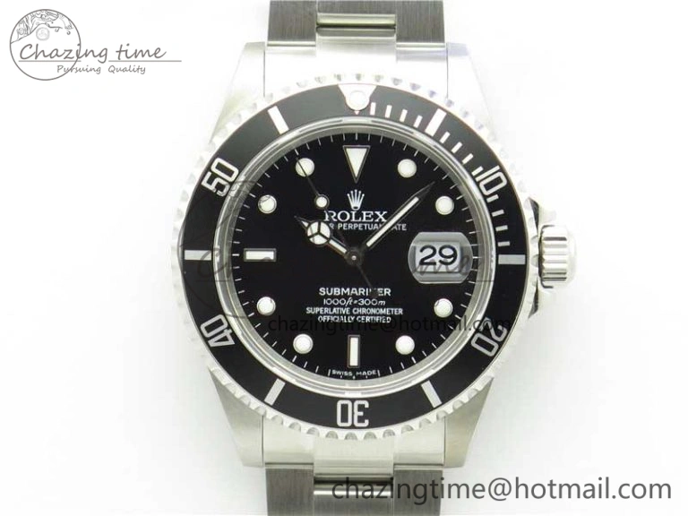 TopPick Submariner 16610 LN Black No Rehaut Engraving 904L Steel ARF1:1 Best Edition on SS Bracelet SH 2953