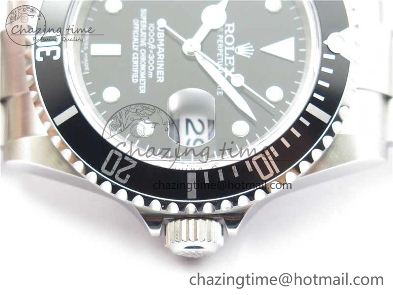 TopPick Submariner 16610 LN Black No Rehaut Engraving 904L Steel ARF1:1 Best Edition on SS Bracelet SH 2953