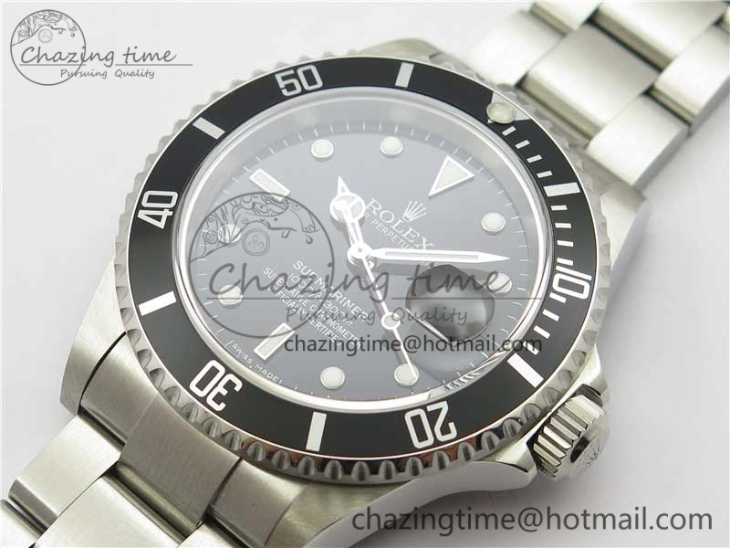TopPick Submariner 16610 LN Black No Rehaut Engraving 904L Steel ARF1:1 Best Edition on SS Bracelet SH 2953