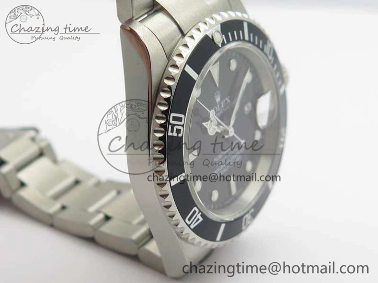 Submariner 16610 LN Black No Rehaut Engraving JF 1:1 Best Edition On SS Bracelet SH Vibrant 3544