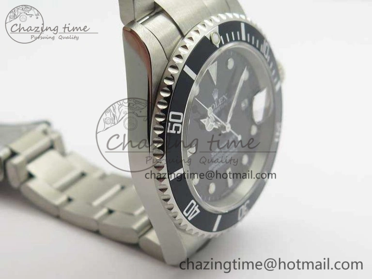 Submariner 16610 LN Black No Rehaut Engraving JF 1:1 Best Edition On SS Bracelet SH Vibrant 3544