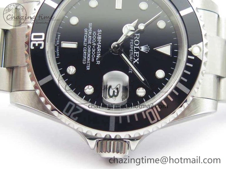 Submariner 16610 LN Black No Rehaut Engraving JF 1:1 Best Edition On SS Bracelet SH Vibrant 3544
