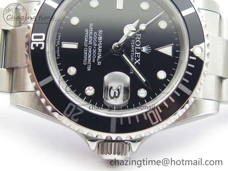Submariner 16610 LN Black No Rehaut Engraving JF 1:1 Best Edition On SS Bracelet SH Vibrant 3544