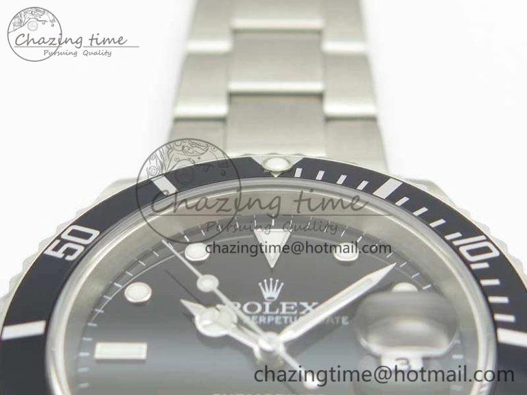 Submariner 16610 LN Black No Rehaut Engraving JF 1:1 Best Edition On SS Bracelet SH Vibrant 3544