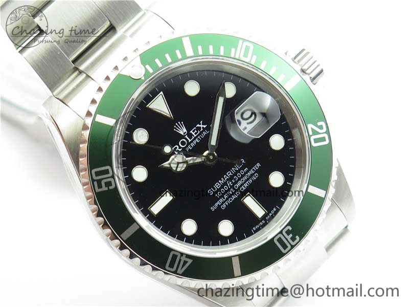 Submariner 16610 LV Green No Rehaut Engraving 904L Steel ARF1:1 Best Edition on SS Bracelet SH FashionForward 2955