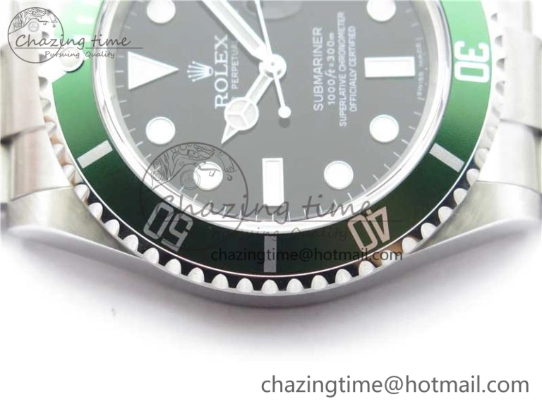 Submariner 16610 LV Green No Rehaut Engraving 904L Steel ARF1:1 Best Edition on SS Bracelet SH FashionForward 2955