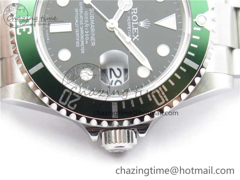 Submariner 16610 LV Green No Rehaut Engraving 904L Steel ARF1:1 Best Edition on SS Bracelet SH FashionForward 2955