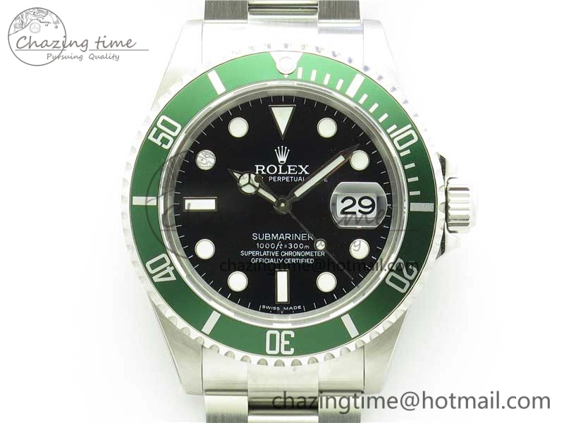 Submariner 16610 LV Green No Rehaut Engraving 904L Steel ARF1:1 Best Edition on SS Bracelet SH FashionForward 2955