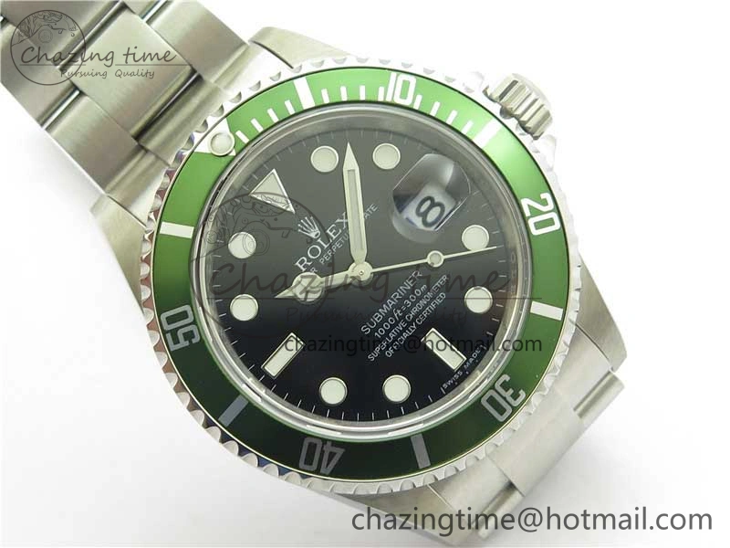 Efficient Submariner 16610 LV Kermit Green 904L Steel ARF1:1 Best Edition on SS Bracelet SH 2577
