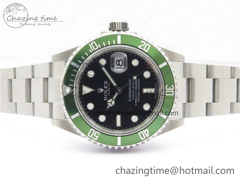 Efficient Submariner 16610 LV Kermit Green 904L Steel ARF1:1 Best Edition on SS Bracelet SH 2577