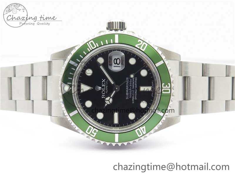 Efficient Submariner 16610 LV Kermit Green 904L Steel ARF1:1 Best Edition on SS Bracelet SH 2577