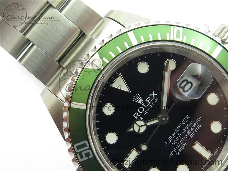 Efficient Submariner 16610 LV Kermit Green 904L Steel ARF1:1 Best Edition on SS Bracelet SH 2577