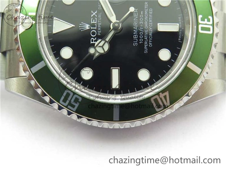 Efficient Submariner 16610 LV Kermit Green 904L Steel ARF1:1 Best Edition on SS Bracelet SH 2577