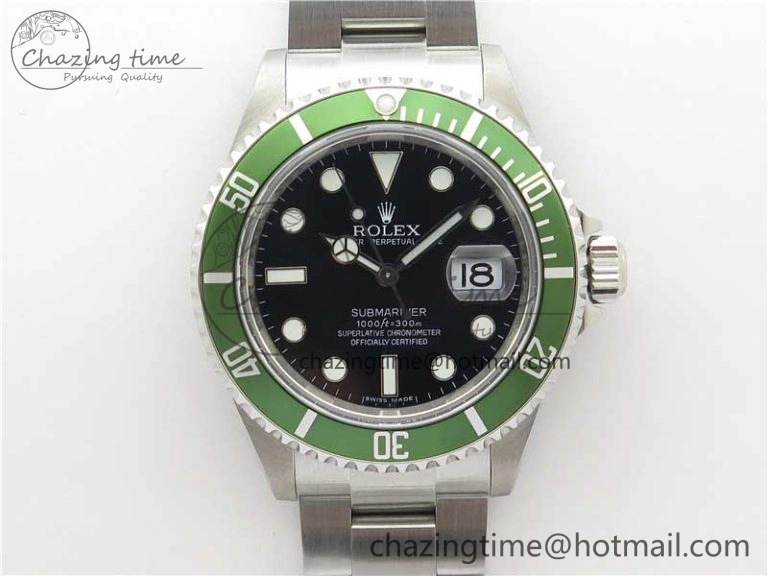 Efficient Submariner 16610 LV Kermit Green 904L Steel ARF1:1 Best Edition on SS Bracelet SH 2577