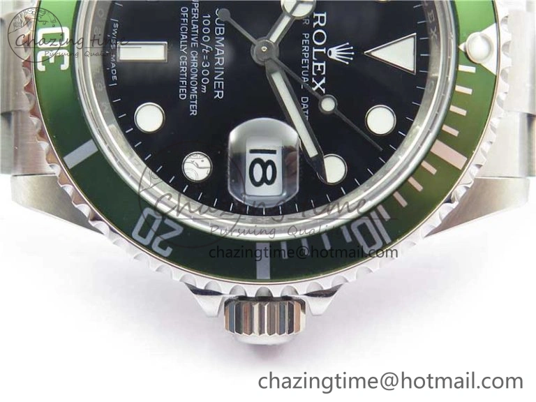 Efficient Submariner 16610 LV Kermit Green 904L Steel ARF1:1 Best Edition on SS Bracelet SH 2577