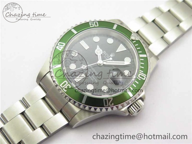 Efficient Submariner 16610 LV Kermit Green 904L Steel ARF1:1 Best Edition on SS Bracelet SH 2577