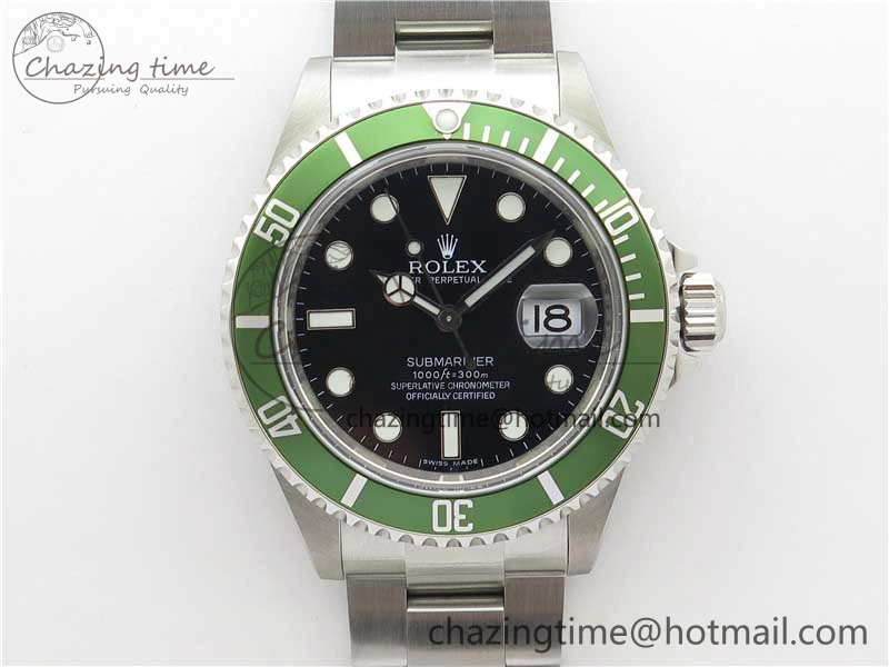 Efficient Submariner 16610 LV Kermit Green 904L Steel ARF1:1 Best Edition on SS Bracelet SH 2577
