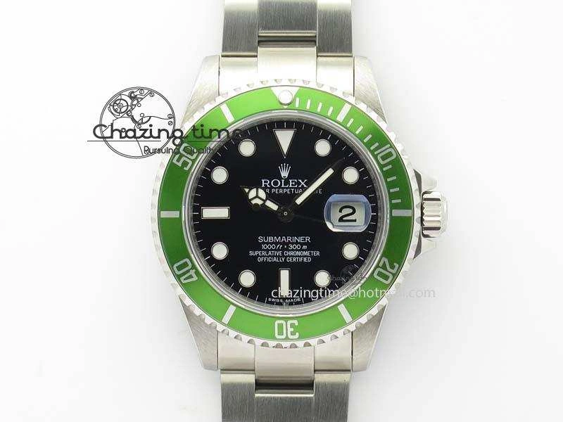 Submariner 16610LV SS BP-Maker Best Edition Black Dial Green Bezel On SS Bracelet SA Packable 3815