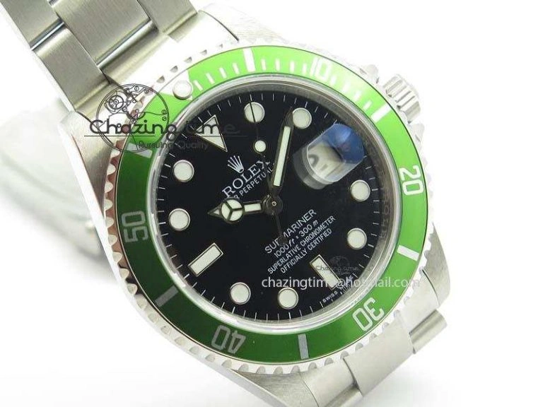 Submariner 16610LV SS BP-Maker Best Edition Black Dial Green Bezel On SS Bracelet SA Packable 3815
