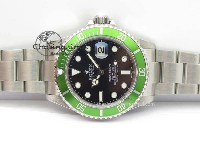 Submariner 16610LV SS BP-Maker Best Edition Black Dial Green Bezel On SS Bracelet SA Packable 3815