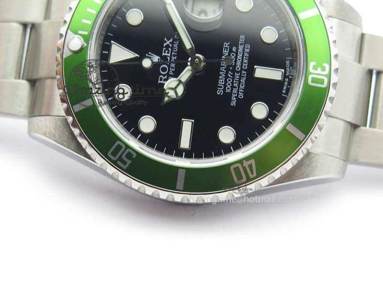 Submariner 16610LV SS BP-Maker Best Edition Black Dial Green Bezel On SS Bracelet SA Packable 3815