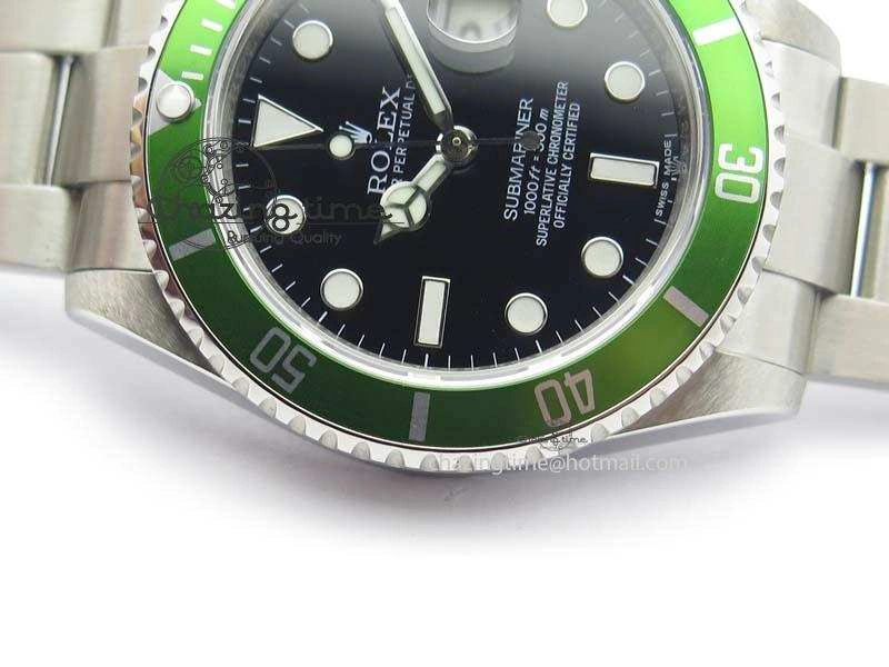 Submariner 16610LV SS BP-Maker Best Edition Black Dial Green Bezel On SS Bracelet SA Packable 3815