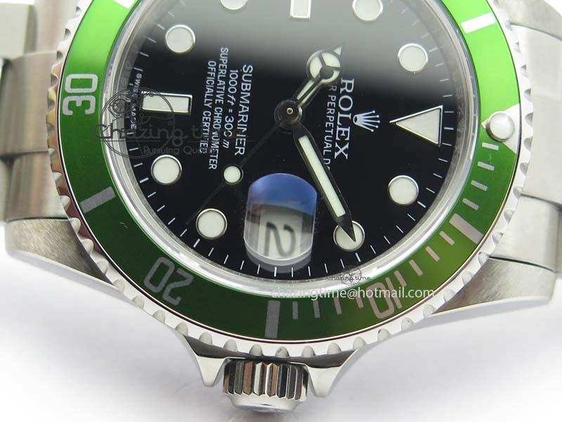 Submariner 16610LV SS BP-Maker Best Edition Black Dial Green Bezel On SS Bracelet SA Packable 3815