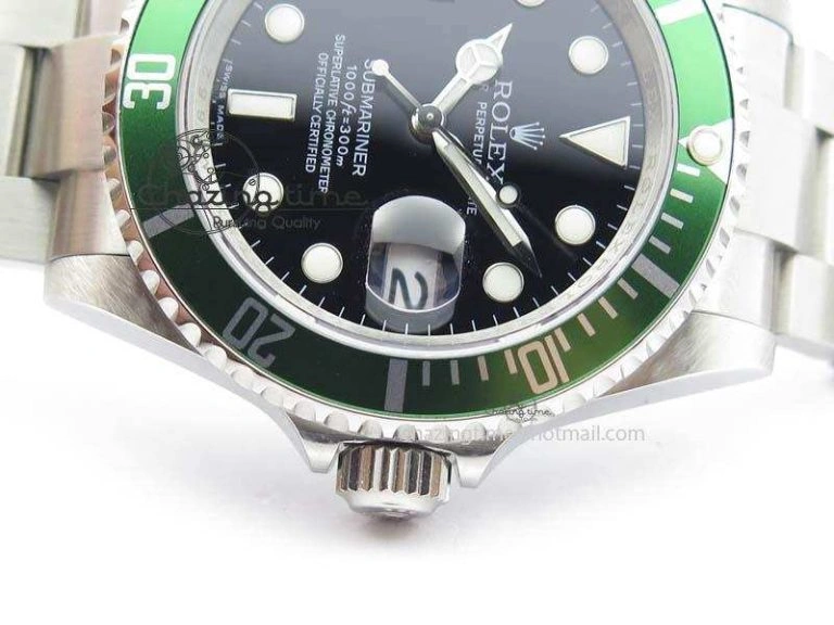 Stylish Submariner 16610LV SS Green Metal Bezel JF 1:1 Best Edition Black Dial On SS Bracelet SH 3755