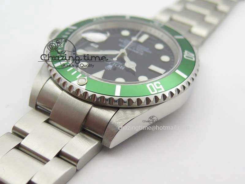 Stylish Submariner 16610LV SS Green Metal Bezel JF 1:1 Best Edition Black Dial On SS Bracelet SH 3755