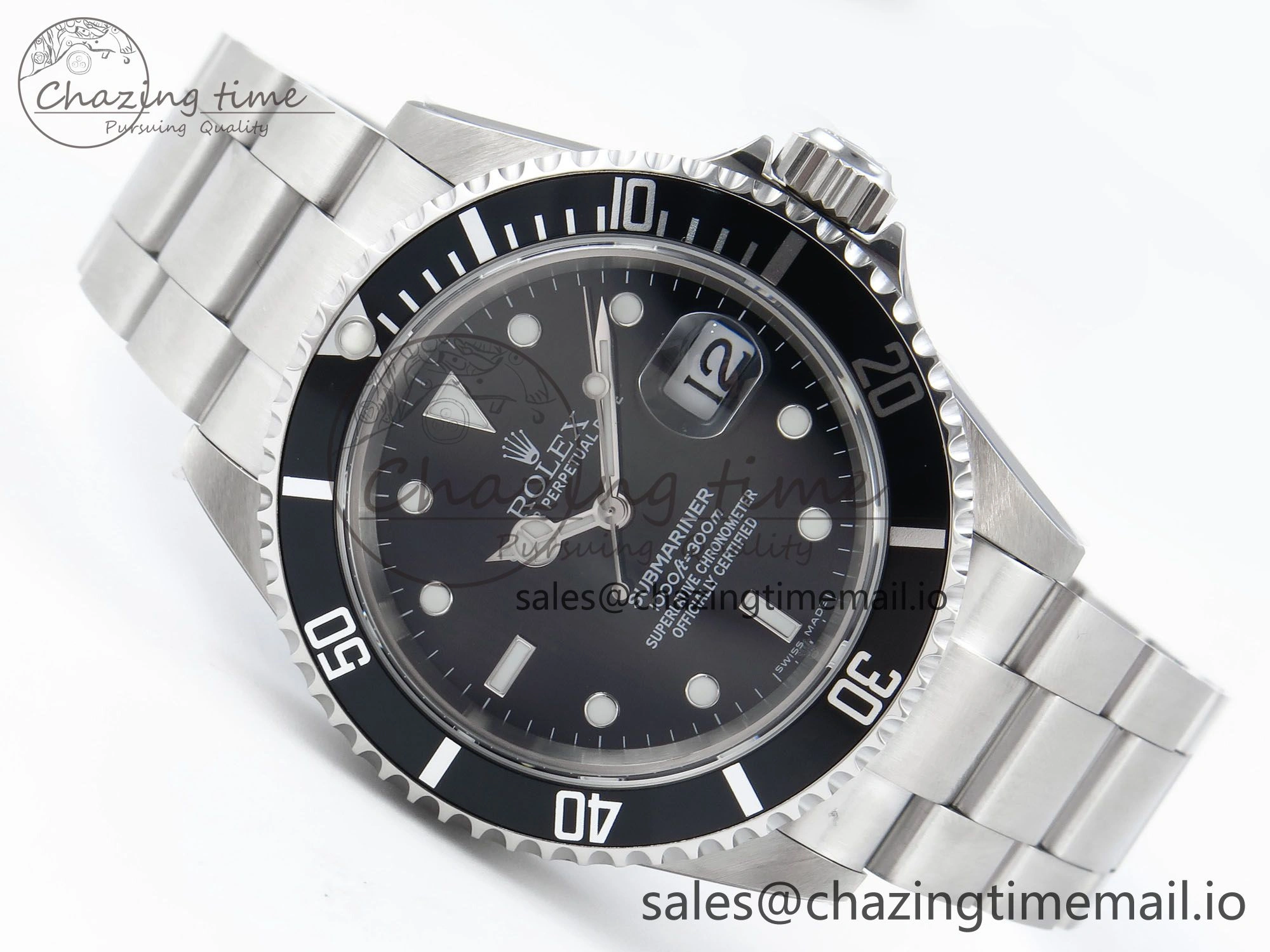 Lightweight Submariner 40mm 16610 LN Black Ceramic TWF 1:1 Best Edition on Bracelet SH3135 (NO REHAUT ENGRAVING) 297