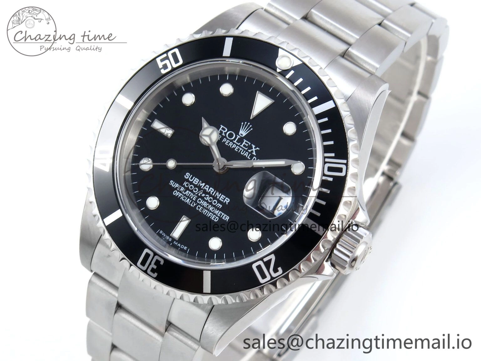 Lightweight Submariner 40mm 16610 LN Black Ceramic TWF 1:1 Best Edition on Bracelet SH3135 (NO REHAUT ENGRAVING) 297