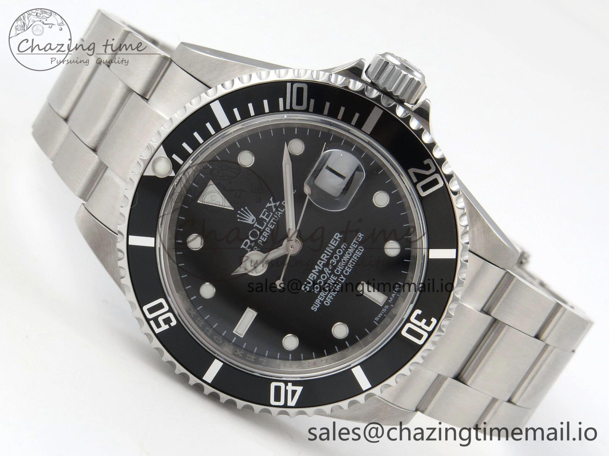 Sleek Submariner 40mm 16610 LN Black Ceramic TWF 1:1 Best Edition on Bracelet SH 296