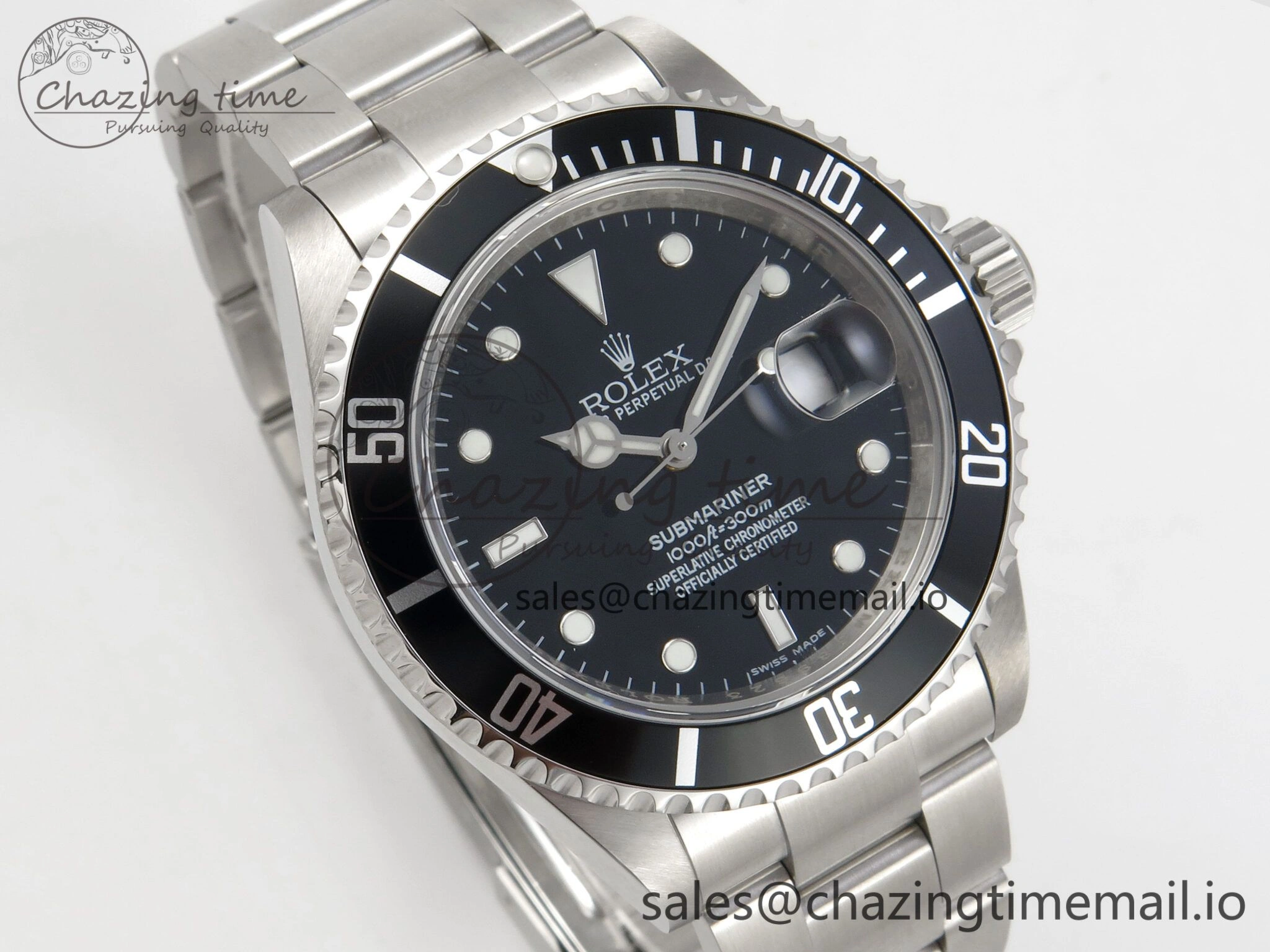 Sleek Submariner 40mm 16610 LN Black Ceramic TWF 1:1 Best Edition on Bracelet SH 296